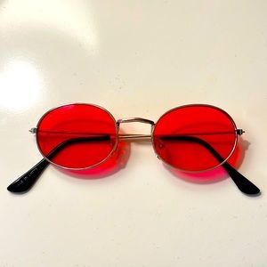 Free People Red Oval Sunglasses